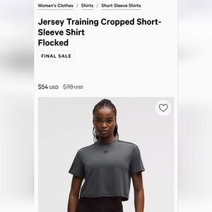 Lululemon Jersey Training Short-Sleeve Shirt Cropped Size 4 Graphite Grey